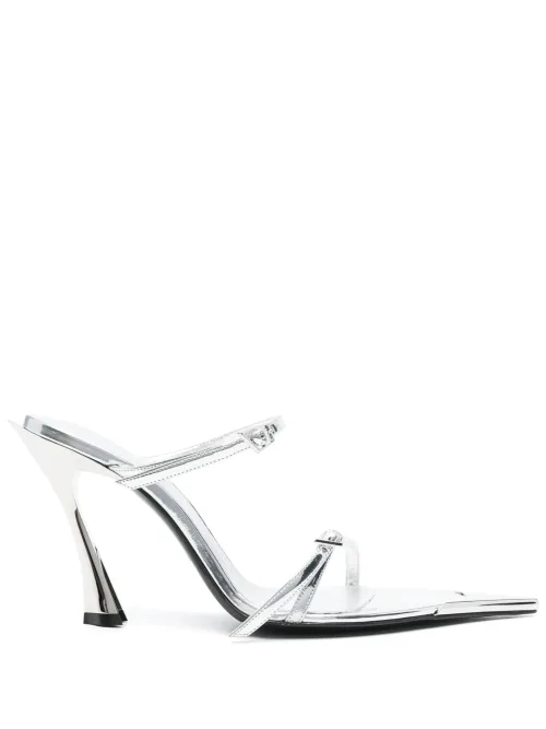 Mugler - 95mm metallic leather sandals